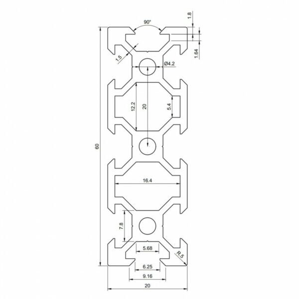 Perfil v-slot 2060 - Imagen 2